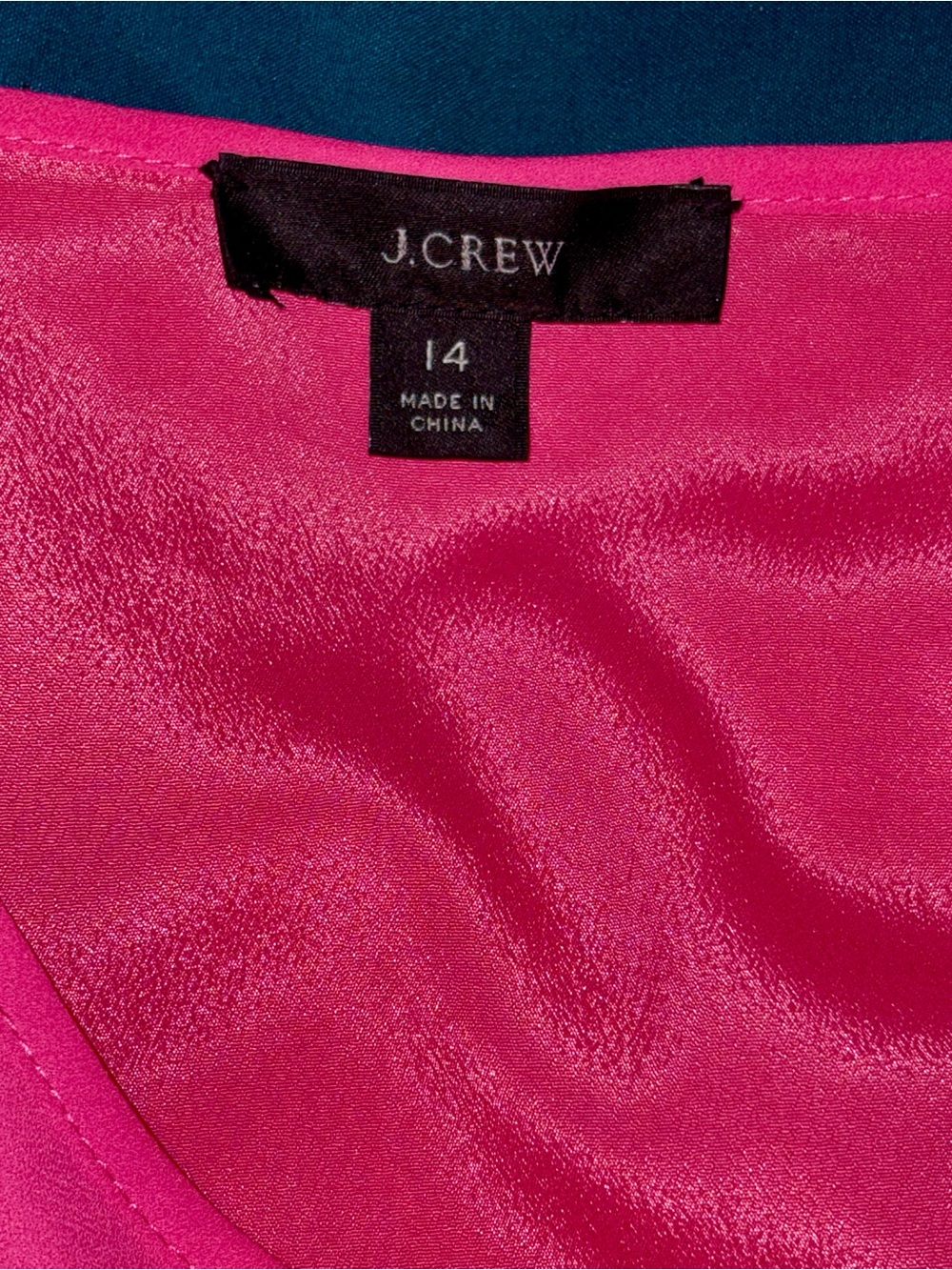 J. Crew Hot Pink Tie Waist Pleated Midi Dress Size 14 MSRP $199 - Picture 5 of 6
